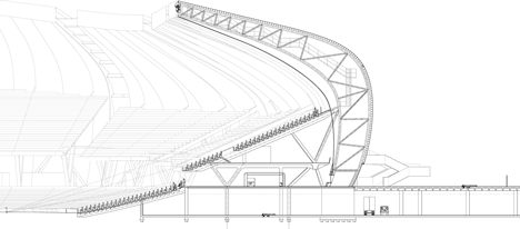 East elevation of Populous completes Arena das Dunas for FIFA World Cup 2014