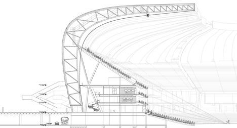 West elevation of Populous completes Arena das Dunas for FIFA World Cup 2014