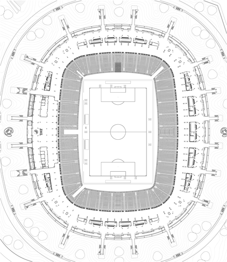 Main concourse of Populous completes Arena das Dunas for FIFA World Cup 2014