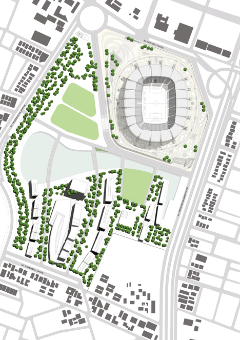 Site plan of Populous completes Arena das Dunas for FIFA World Cup 2014