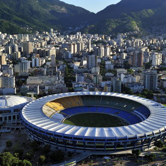 Maraca Stadium, world famous soccer stadium, originally built in 1950 to host FIFA World Cup. It will host 2014 World Cup and opening & closing ceremony of 2016 Rio Olympic, Rio de Janeiro, Brazil
