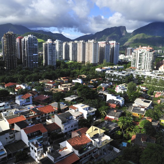 Rio de Janeiro, Brazil - April 11, 2010: Barra da Tijuca, newly developed borough in Rio de Janeiro, famous for extended beaches and highly Americanized lifestyle. Olympic village will be constructed during 2016 Olympics, Rio de Janeiro, Brazil